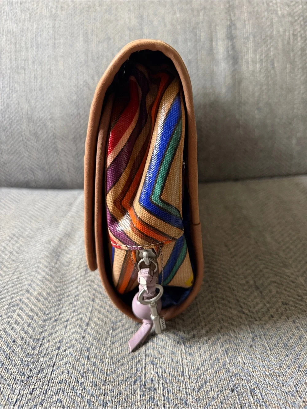 Fossil Multicolored Coated Canvas Cosmetic Bag